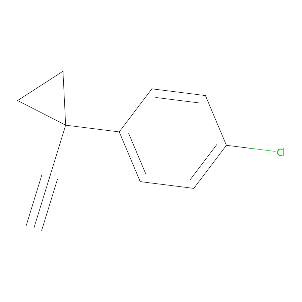 1-Chloro-4-(1-ethynylcyclopropyl)benzene molecular structure, CAS 100845-92-9