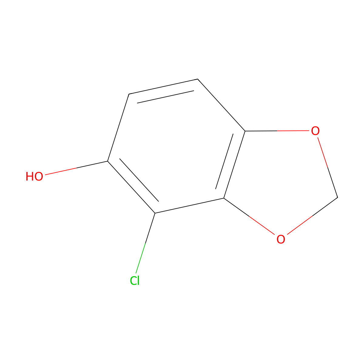 4-Chloro-1,3-dioxaindan-5-ol molecular structure, CAS 1008451-44-2