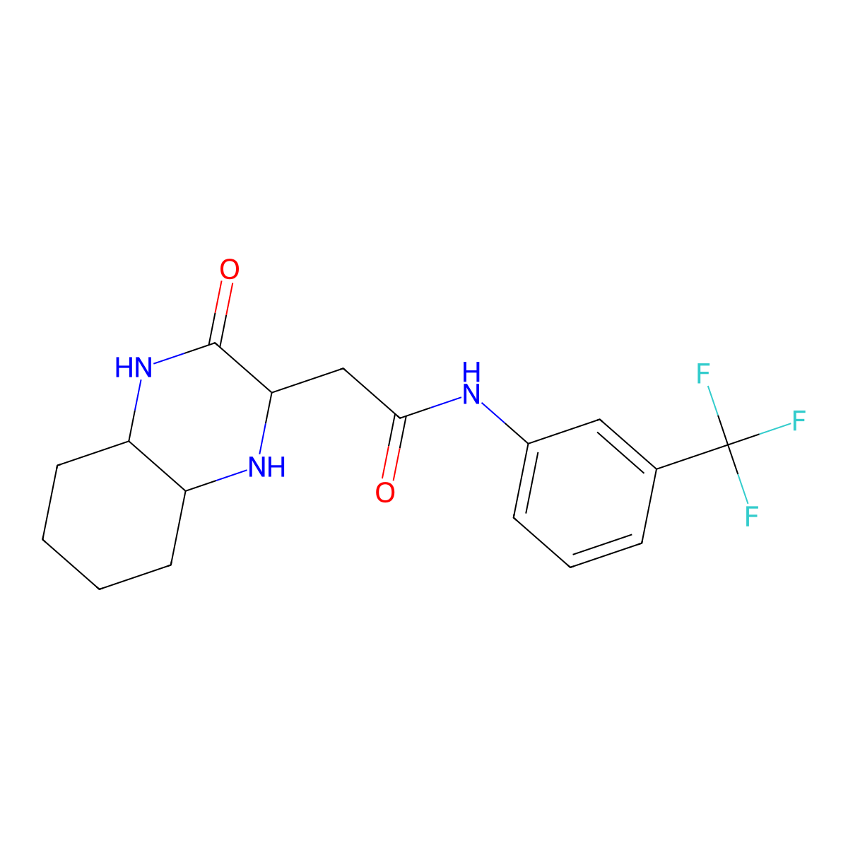 2-(3-oxodecahydroquinoxalin-2-yl)-N-[3-(trifluoromethyl)phenyl]acetamide molecular structure, CAS 1008455-85-3