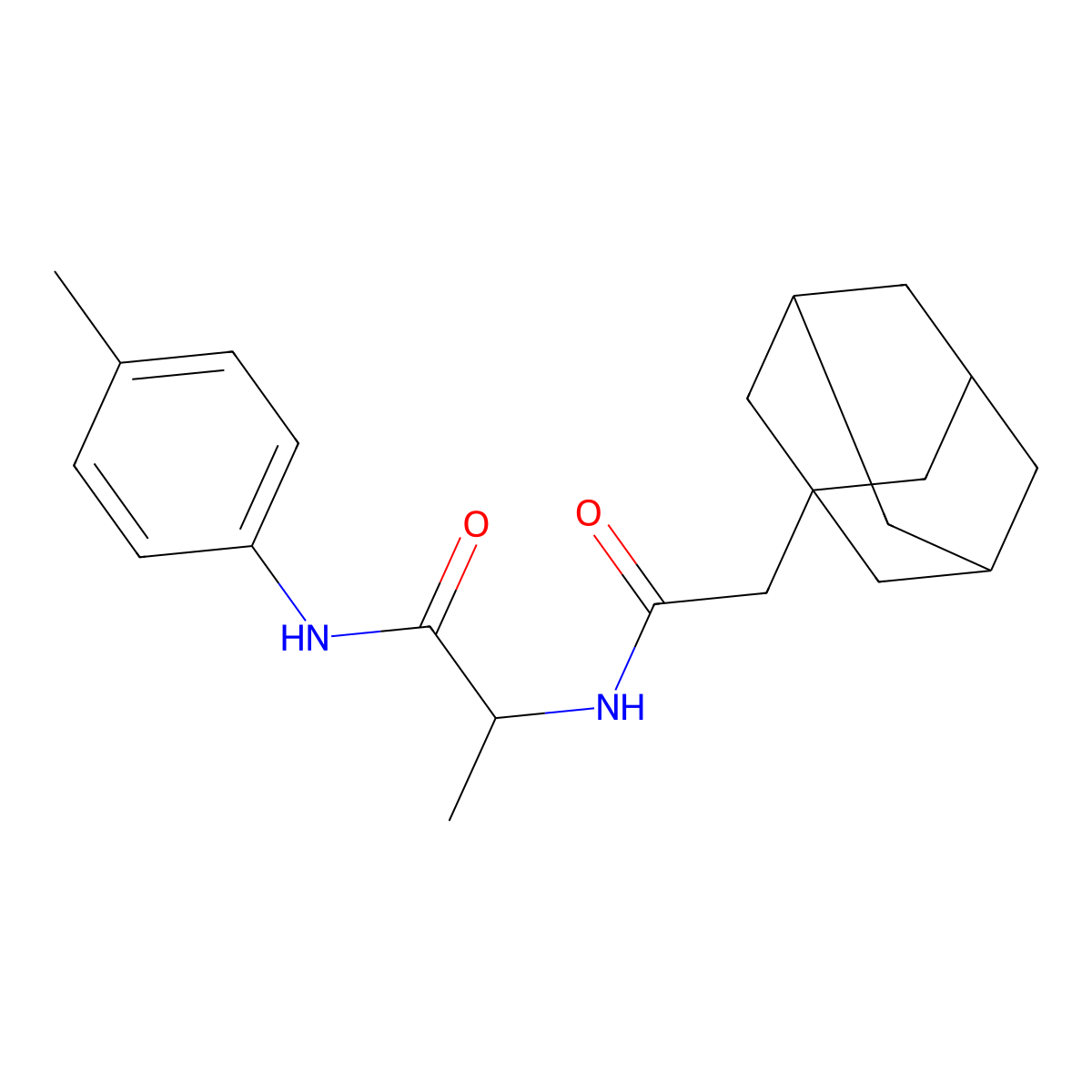2-[[2-(1-adamantyl)acetyl]amino]-N-(4-methylphenyl)propanamide molecular structure, CAS 1008458-07-8