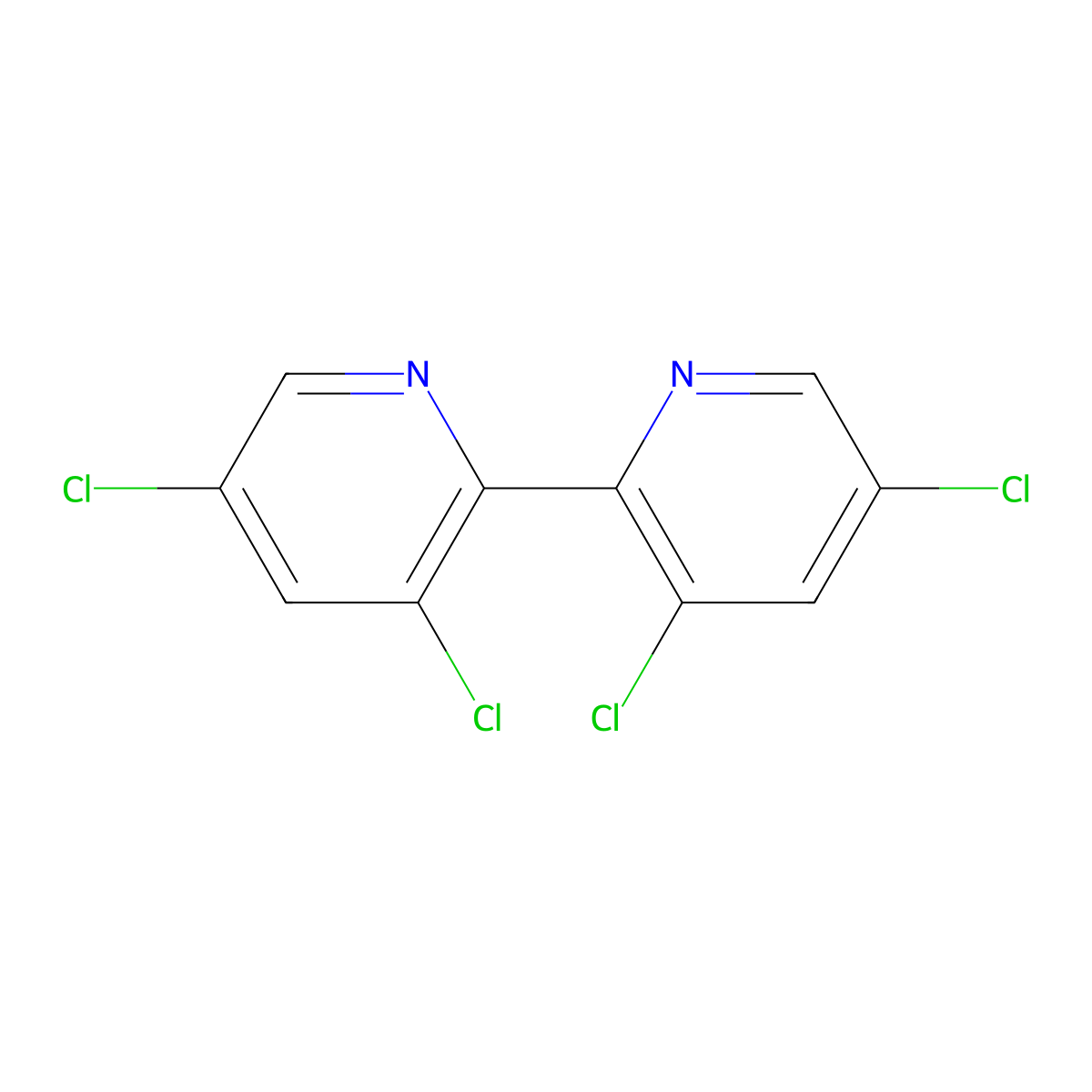 3,3',5,5'-Tetrachloro-2,2'-bipyridine molecular structure, CAS 100846-28-4