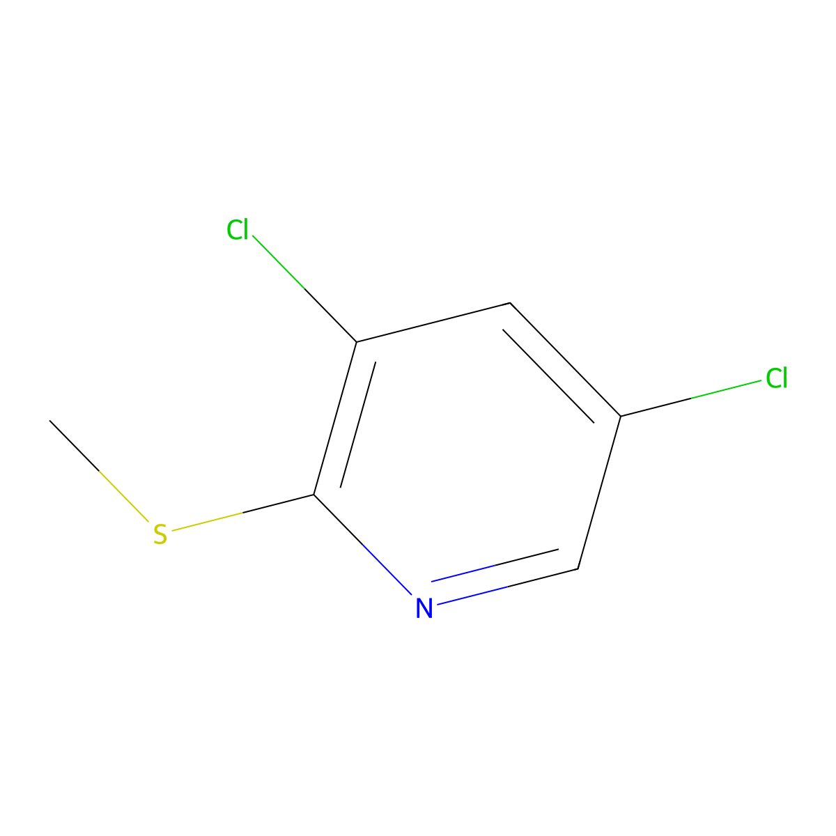 3,5-Dichloro-2-(methylthio)pyridine molecular structure, CAS 100846-34-2