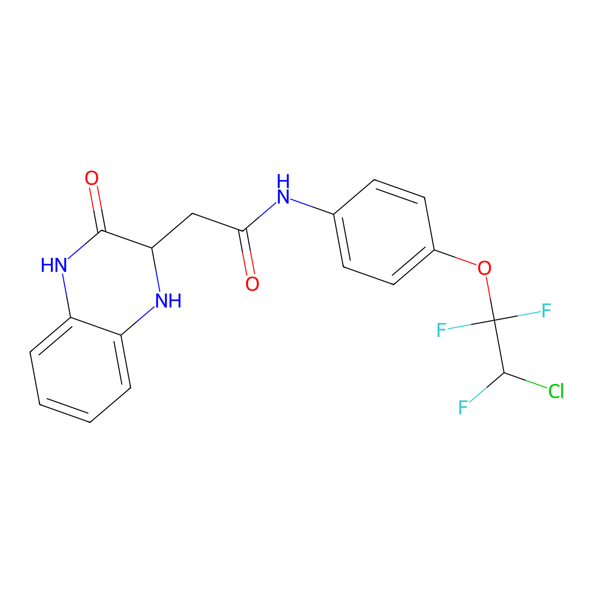 N-[4-(2-chloro-1,1,2-trifluoroethoxy)phenyl]-2-(3-oxo-1,2,3,4-tetrahydroquinoxalin-2-yl)acetamide molecular structure, CAS 1008462-51-8