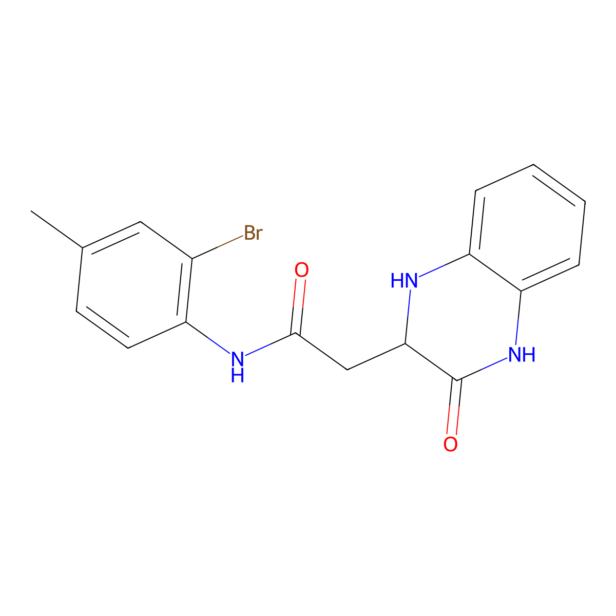 N-(2-bromo-4-methylphenyl)-2-(3-oxo-1,2,3,4-tetrahydroquinoxalin-2-yl)acetamide molecular structure, CAS 1008462-59-6