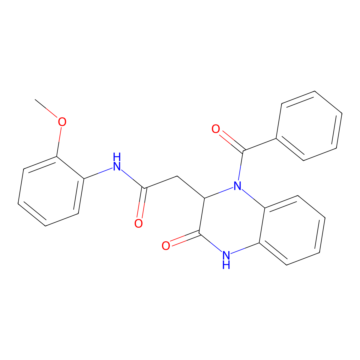 2-(1-benzoyl-3-oxo-1,2,3,4-tetrahydro-2-quinoxalinyl)-N-(2-methoxyphenyl)acetamide molecular structure, CAS 1008462-73-4