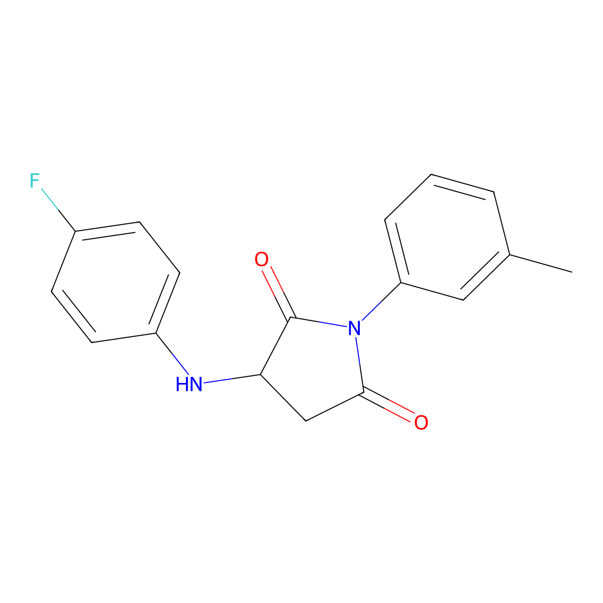 3-(4-Fluoroanilino)-1-(3-methylphenyl)pyrrolidine-2,5-dione molecular structure, CAS 1008462-76-7