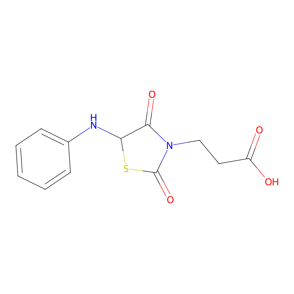 3-(5-Anilino-2,4-dioxo-1,3-thiazolidin-3-yl)propanoic acid molecular structure, CAS 1008463-20-4