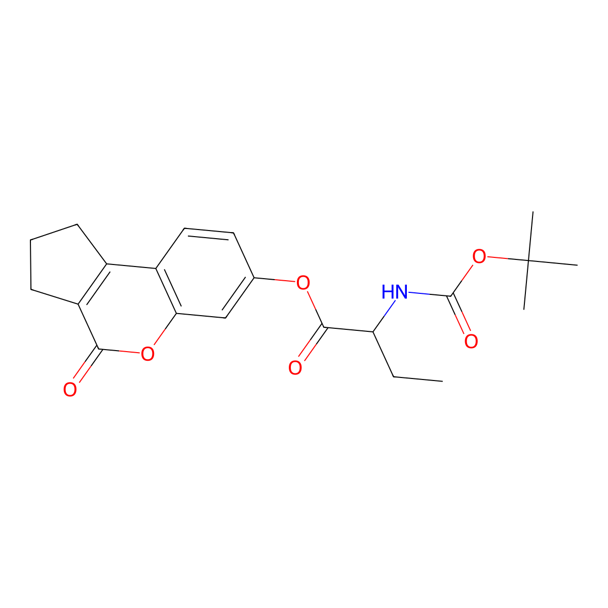 4-Oxo-1,2,3,4-tetrahydrocyclopenta[c]chromen-7-yl 2-[(tert-butoxycarbonyl)amino]butanoate molecular structure, CAS 1008463-59-9