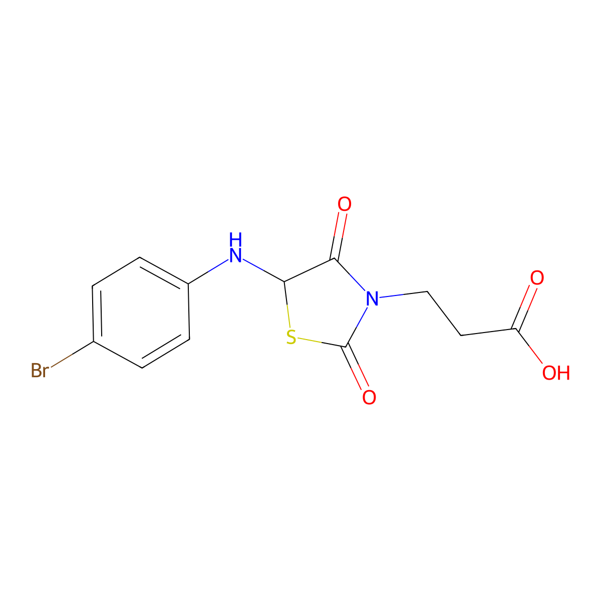 3-{5-[(4-Bromophenyl)amino]-2,4-dioxo-1,3-thiazolidin-3-yl}propanoic acid molecular structure, CAS 1008465-60-8
