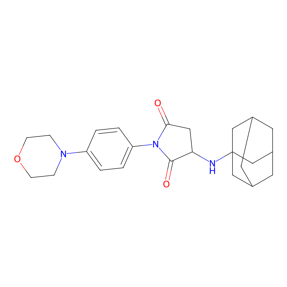 3-(1-Adamantylamino)-1-(4-morpholin-4-ylphenyl)pyrrolidine-2,5-dione molecular structure, CAS 1008465-80-2