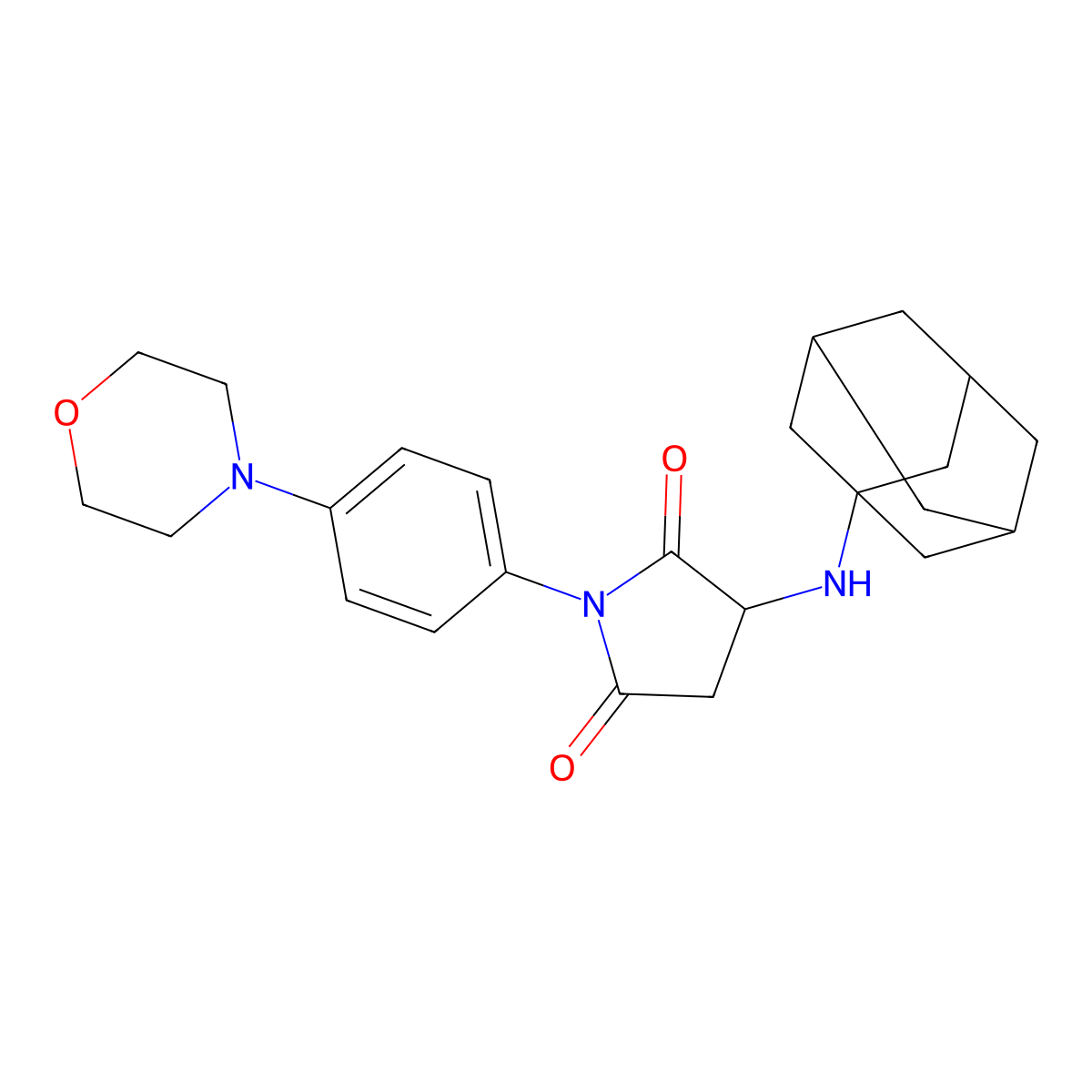 3-(1-Adamantylamino)-1-(4-morpholin-4-ylphenyl)pyrrolidine-2,5-dione molecular structure, CAS 1008465-80-2