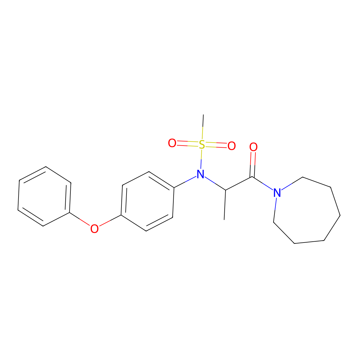 N-[1-(azepan-1-yl)-1-oxopropan-2-yl]-N-(4-phenoxyphenyl)methanesulfonamide molecular structure, CAS 1008466-70-3