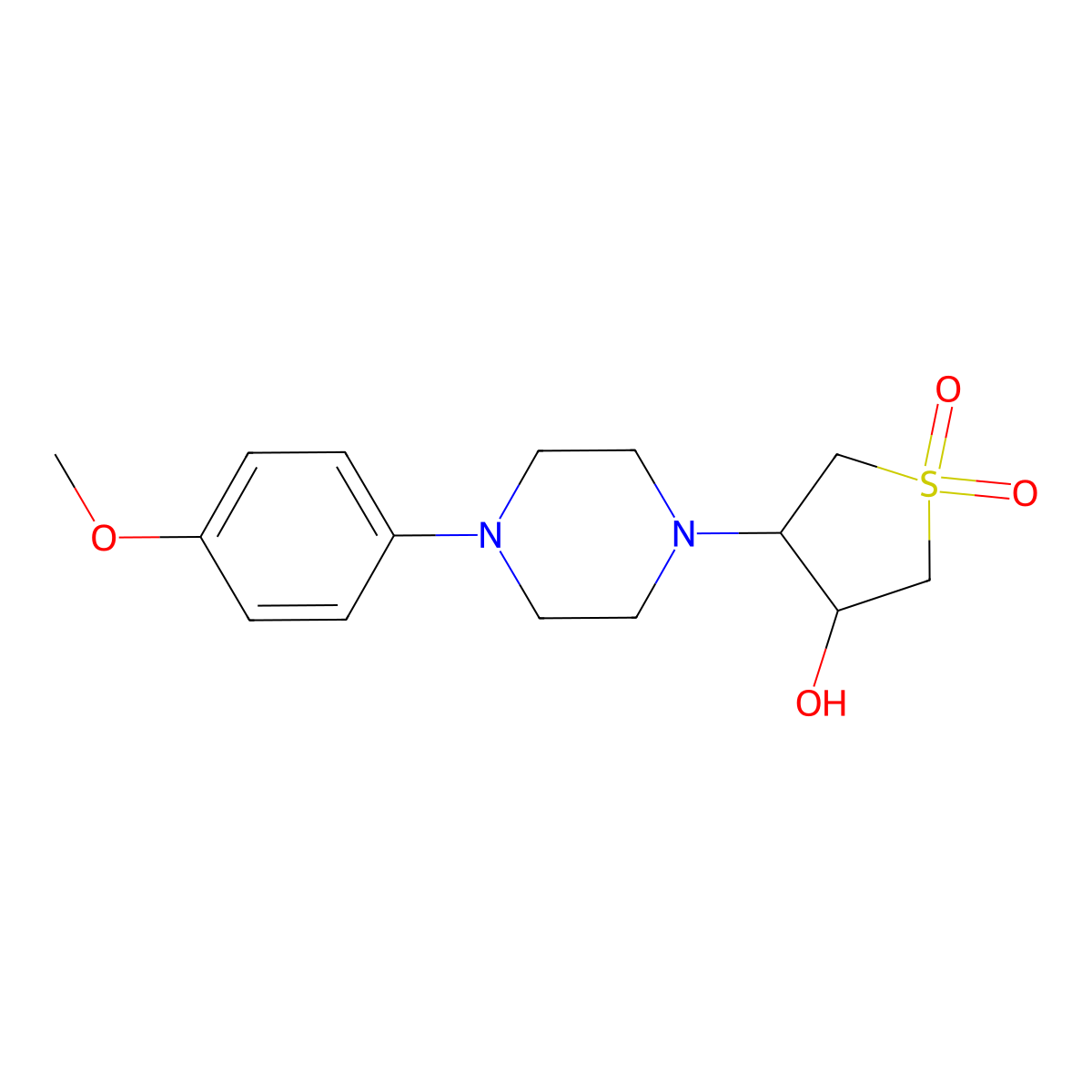 4-[4-(4-Methoxyphenyl)piperazin-1-yl]tetrahydrothiophene-3-ol 1,1-dioxide molecular structure, CAS 1008471-25-7