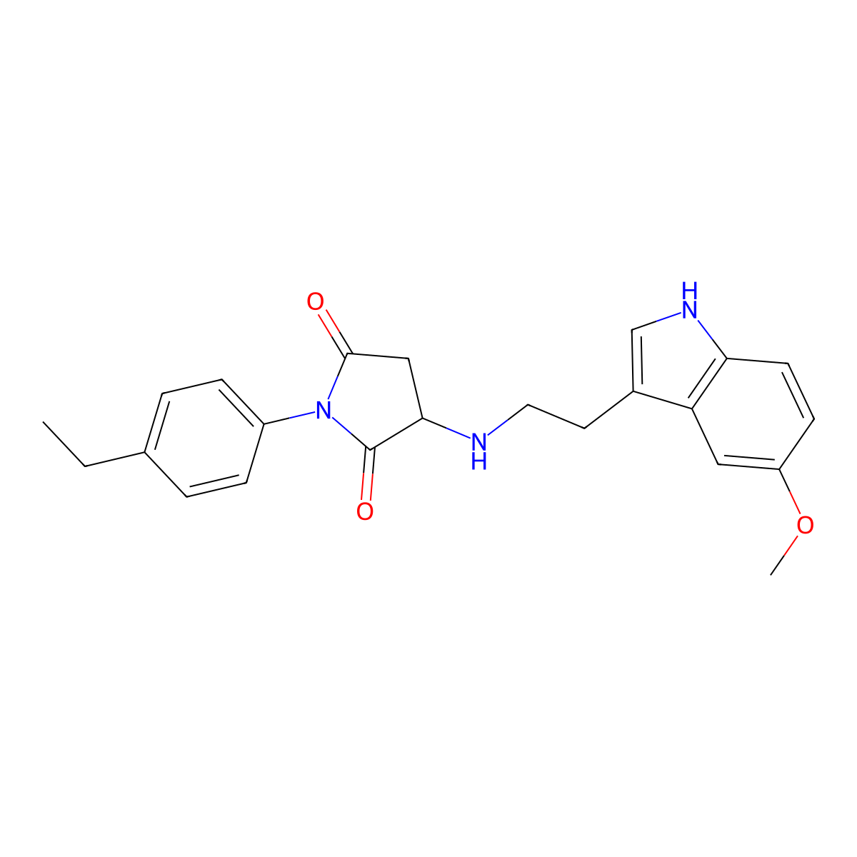 1-(4-ethylphenyl)-3-{[2-(5-methoxy-1H-indol-3-yl)ethyl]amino}pyrrolidine-2,5-dione molecular structure, CAS 1008471-74-6