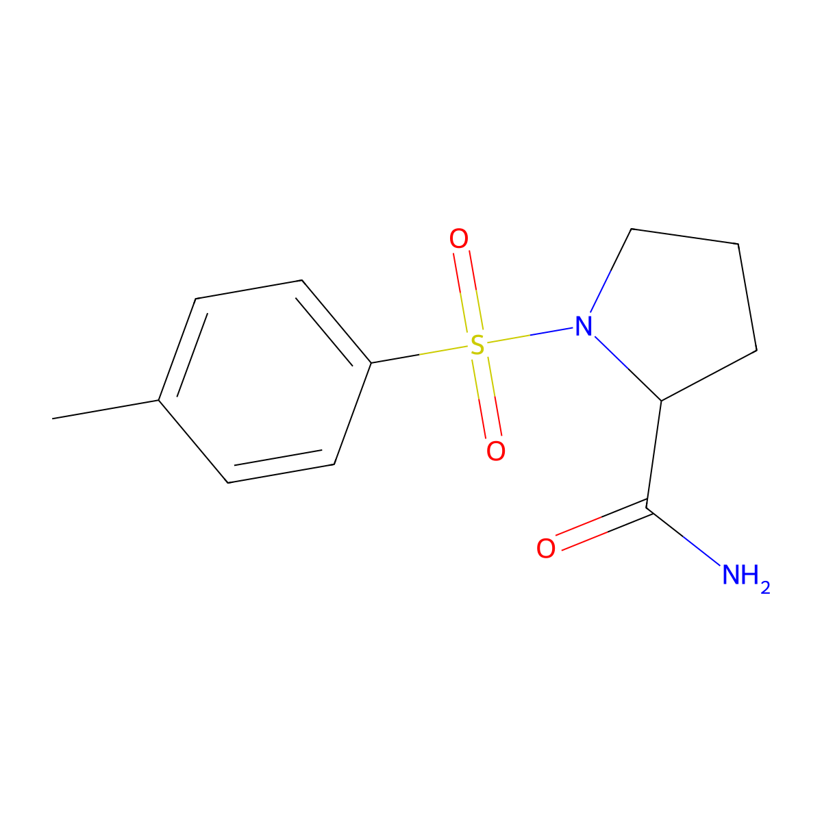 1-(4-Methylphenyl)sulfonylpyrrolidine-2-carboxamide molecular structure, CAS 1008481-04-6