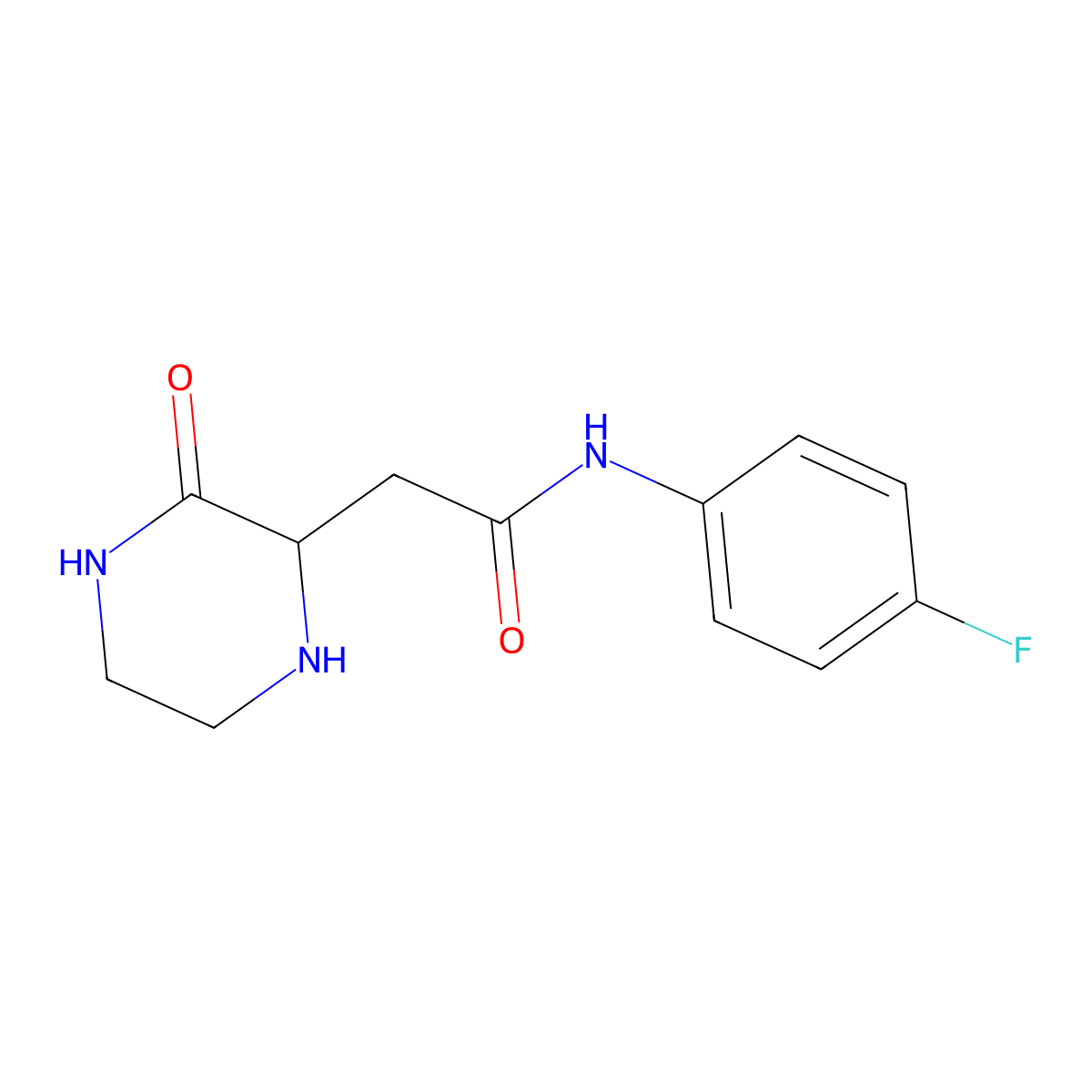 N-(4-fluorophenyl)-2-(3-oxopiperazin-2-yl)acetamide molecular structure, CAS 1008483-20-2