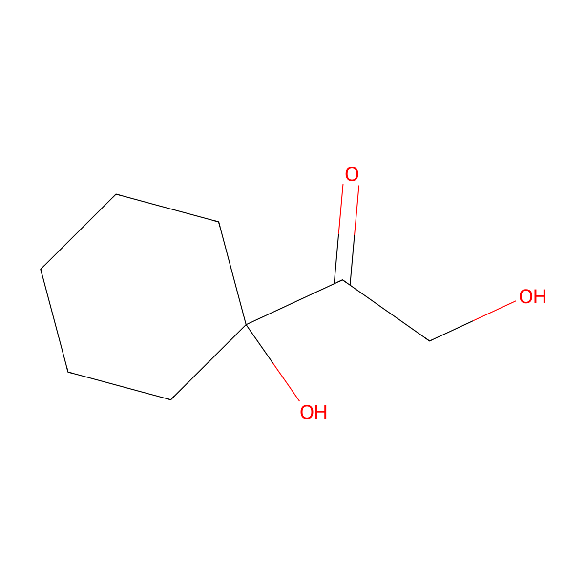2-Hydroxy-1-(1-hydroxycyclohexyl)ethan-1-one molecular structure, CAS 100849-70-5