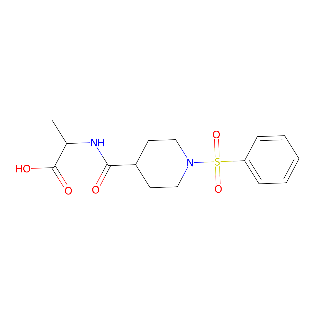 2-{[1-(Benzenesulfonyl)piperidin-4-YL]formamido}propanoic acid molecular structure, CAS 1008491-86-8