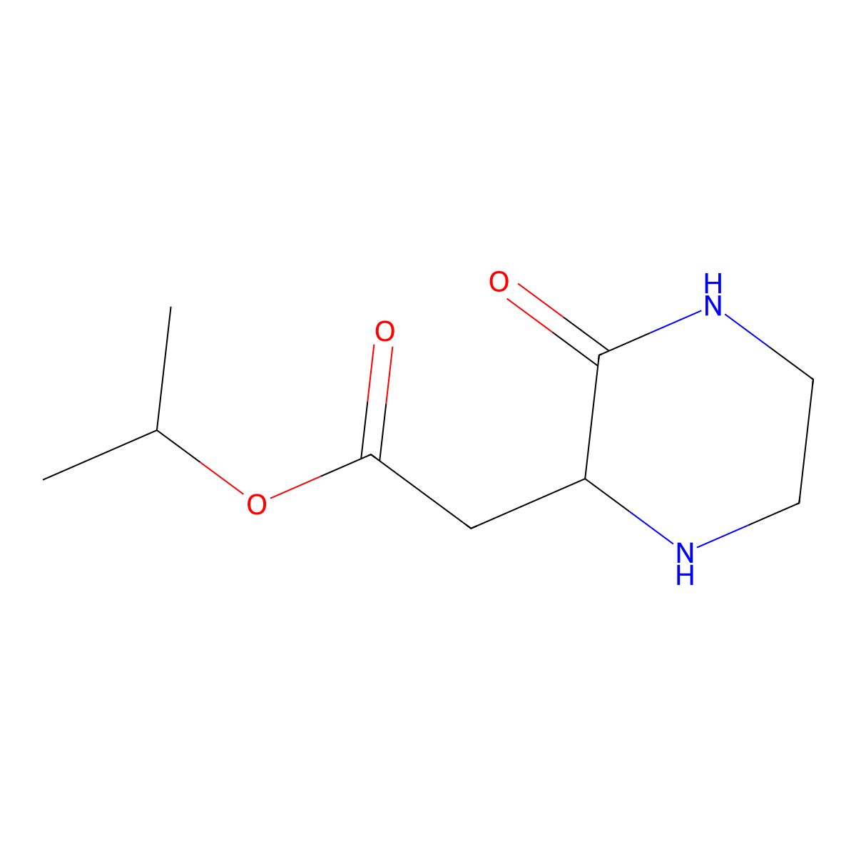 Isopropyl 2-(3-oxo-2-piperazinyl)acetate molecular structure, CAS 1008493-30-8