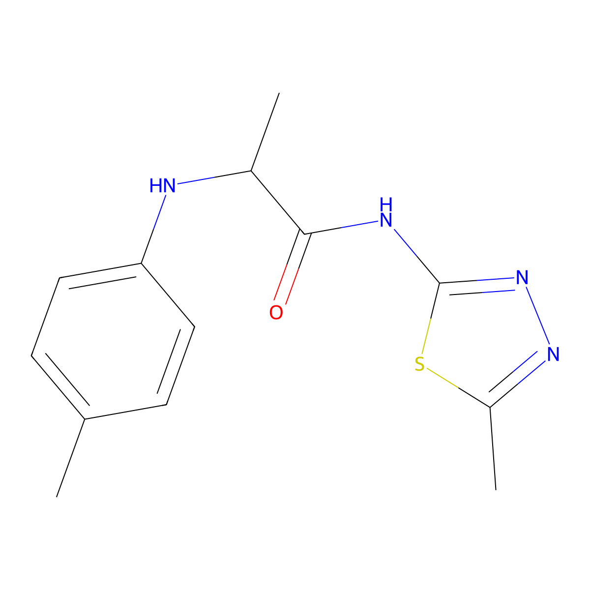 N-(5-Methyl-[1,3,4]thiadiazol-2-yl)-2-p-tolylamino-propionamide molecular structure, CAS 1008494-23-2