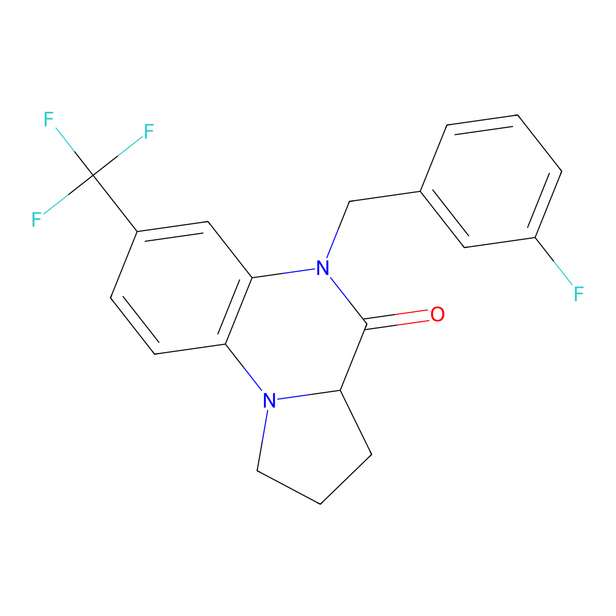5-(3-fluorobenzyl)-7-(trifluoromethyl)-1,2,3,3a-tetrahydropyrrolo[1,2-a]quinoxalin-4(5H)-one molecular structure, CAS 1008495-00-8