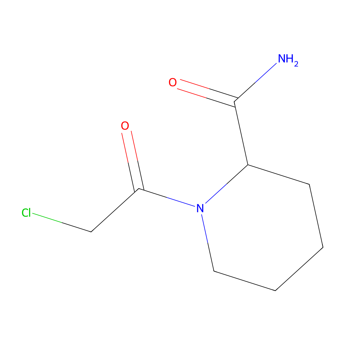 1-(2-Chloroacetyl)piperidine-2-carboxamide molecular structure, CAS 1008495-19-9
