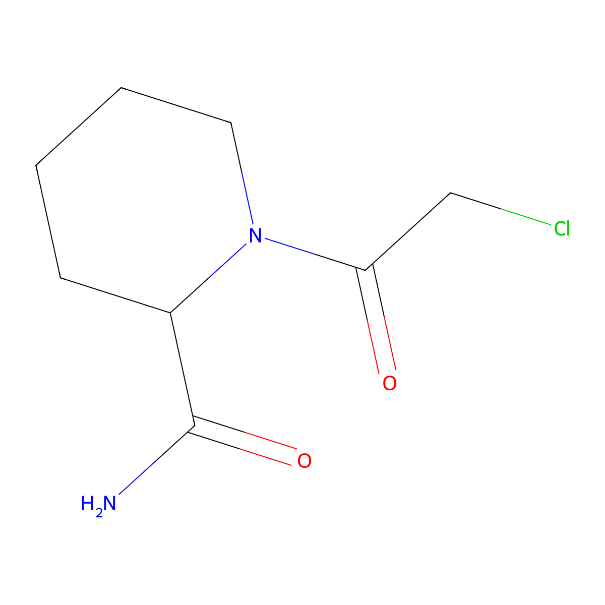 1-(2-Chloroacetyl)piperidine-2-carboxamide molecular structure, CAS 1008495-19-9