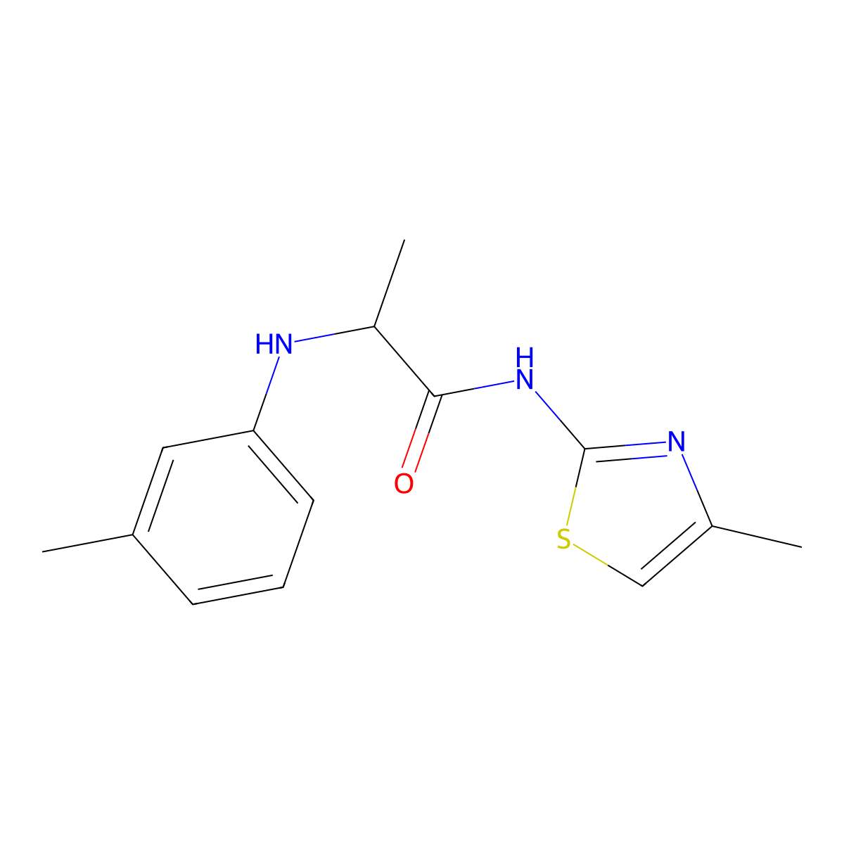 N-(4-Methyl-thiazol-2-yl)-2-m-tolylamino-propionamide molecular structure, CAS 1008497-01-5