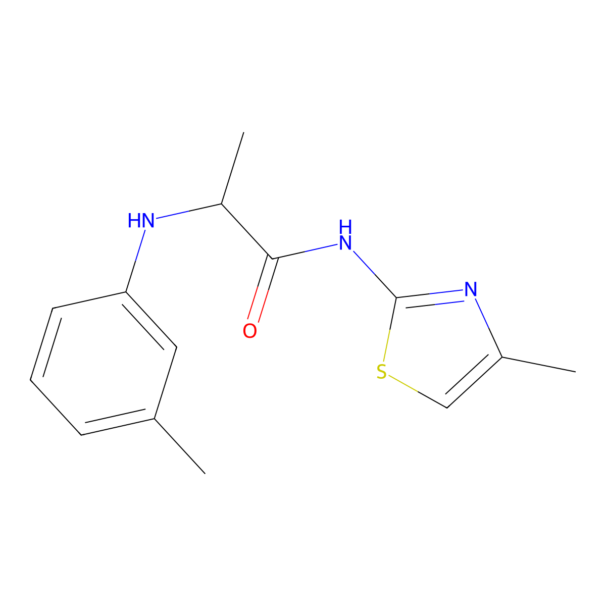 N-(4-Methyl-thiazol-2-yl)-2-m-tolylamino-propionamide molecular structure, CAS 1008497-01-5
