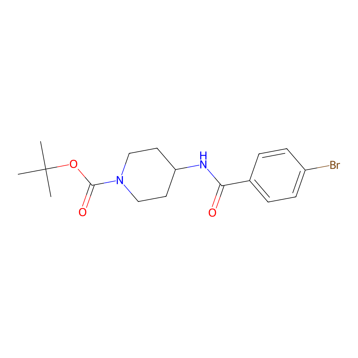 tert-Butyl 4-(4-bromobenzamido)piperidine-1-carboxylate molecular structure, CAS 1008505-52-9