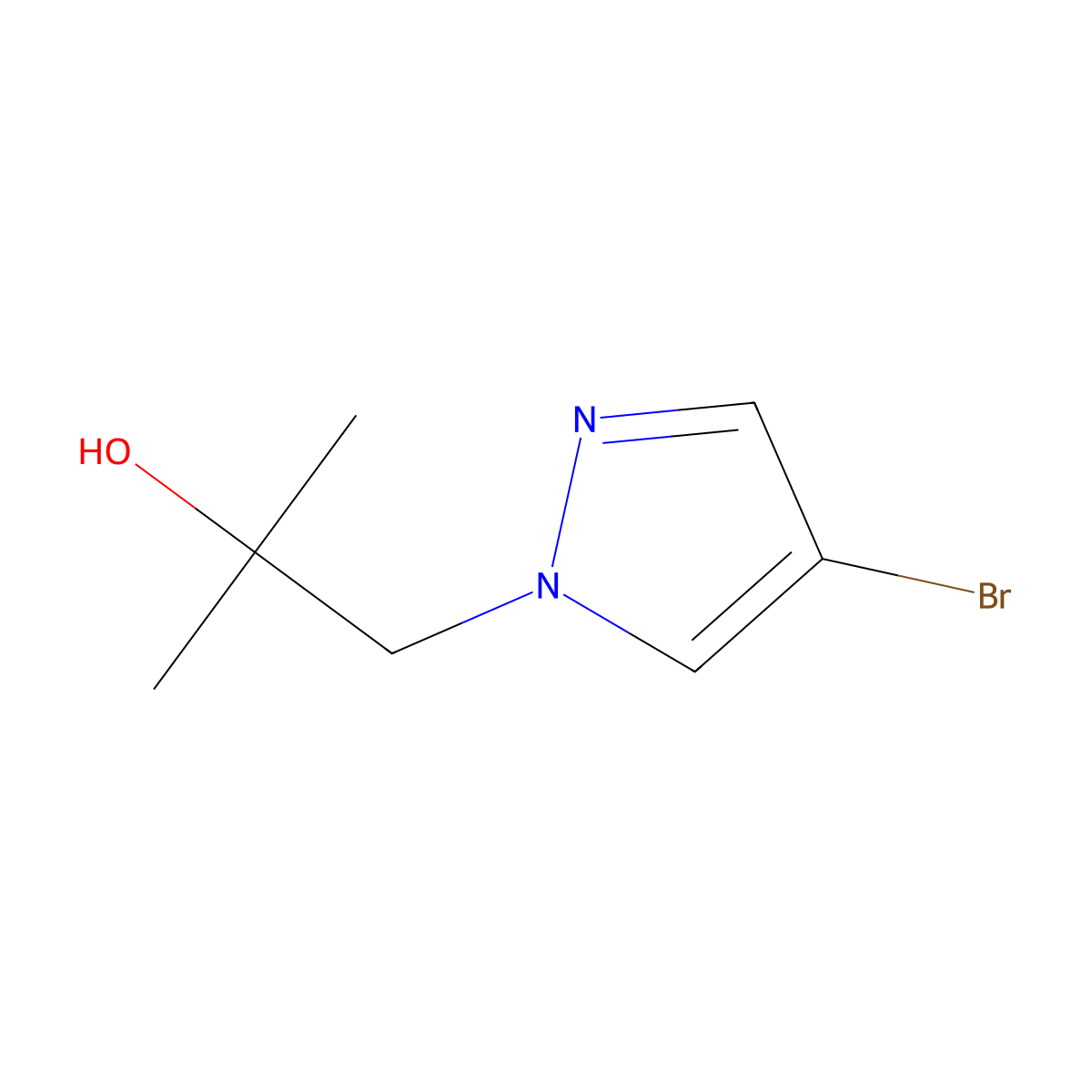 1-(4-bromo-1H-pyrazol-1-yl)-2-methylpropan-2-ol molecular structure, CAS 1008510-87-9