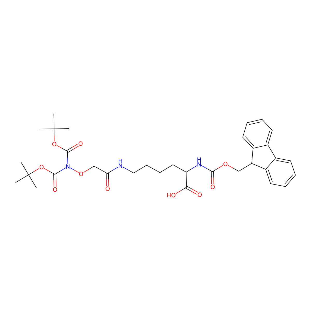 Fmoc-l-lys(boc2-aoa)-oh molecular structure, CAS 1008512-23-9