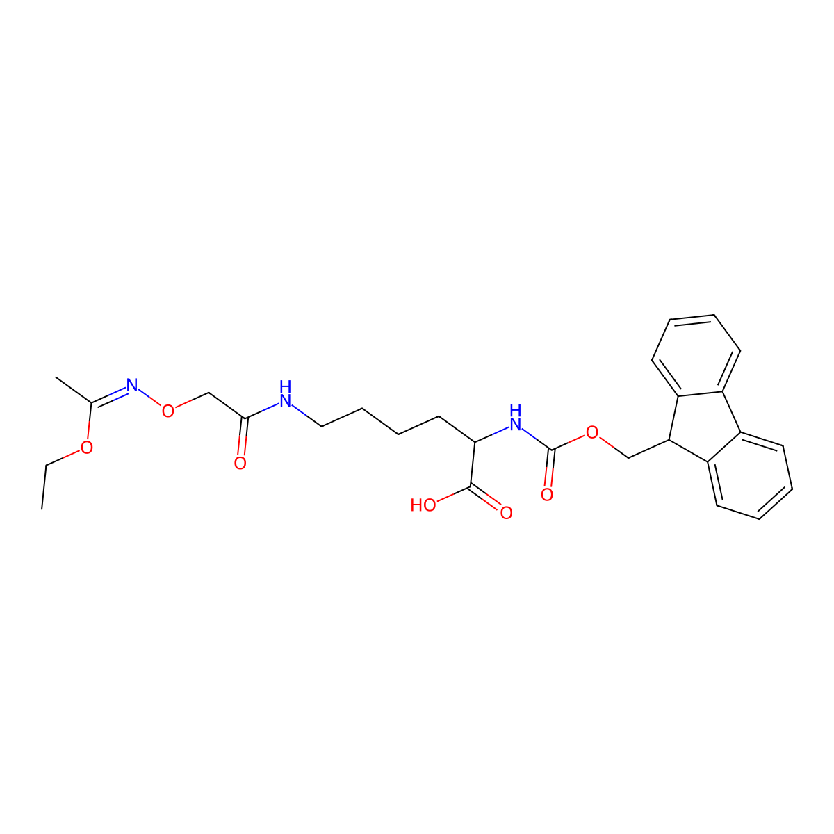 Fmoc-L-Lys(Eei-Aoa)-OH molecular structure, CAS 1008512-24-0