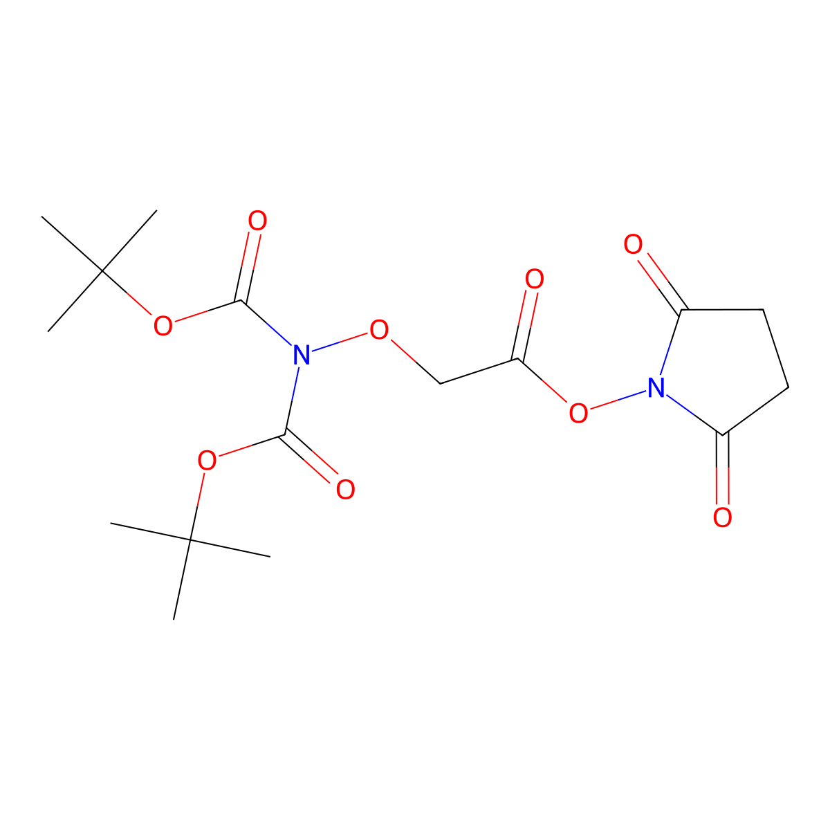 2,5-Dioxo-1-pyrrolidinyl 2-[[bis[(1,1-dimethylethoxy)carbonyl]amino]oxy]acetate molecular structure, CAS 1008512-25-1