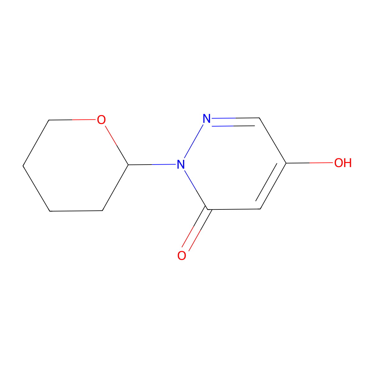 5-Hydroxy-2-(2-tetrahydropyranyl)pyridazin-3(2H)-one molecular structure, CAS 1008517-74-5