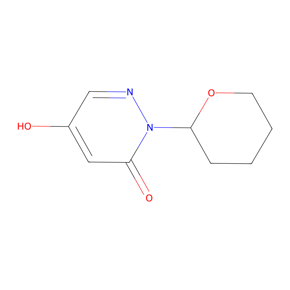 5-Hydroxy-2-(2-tetrahydropyranyl)pyridazin-3(2H)-one molecular structure, CAS 1008517-74-5