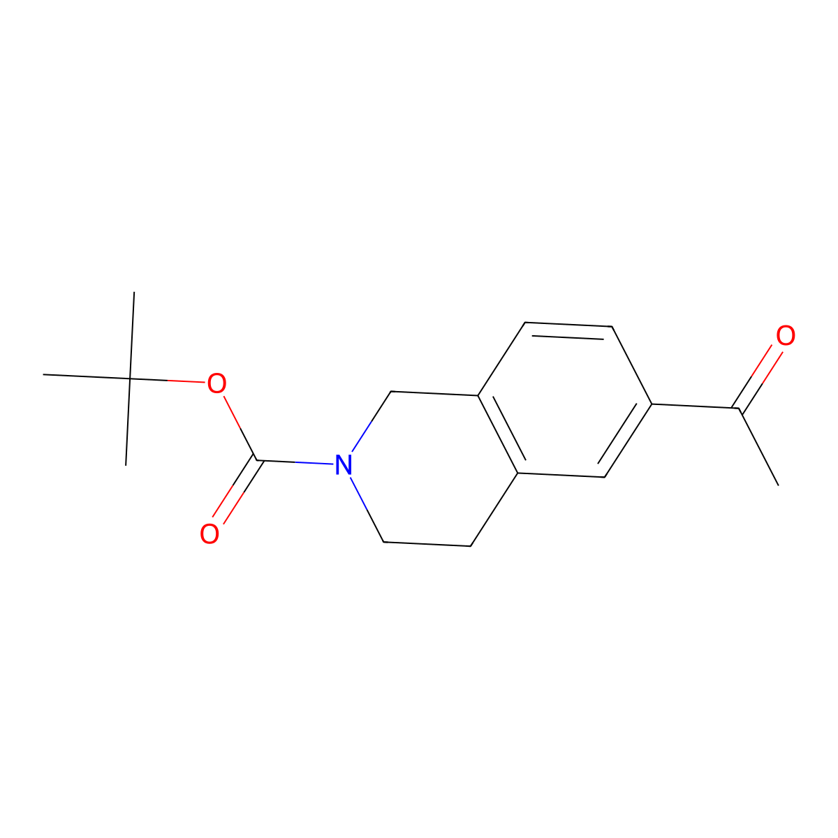 Tert-butyl 6-acetyl-1,2,3,4-tetrahydroisoquinoline-2-carboxylate molecular structure, CAS 1008518-35-1
