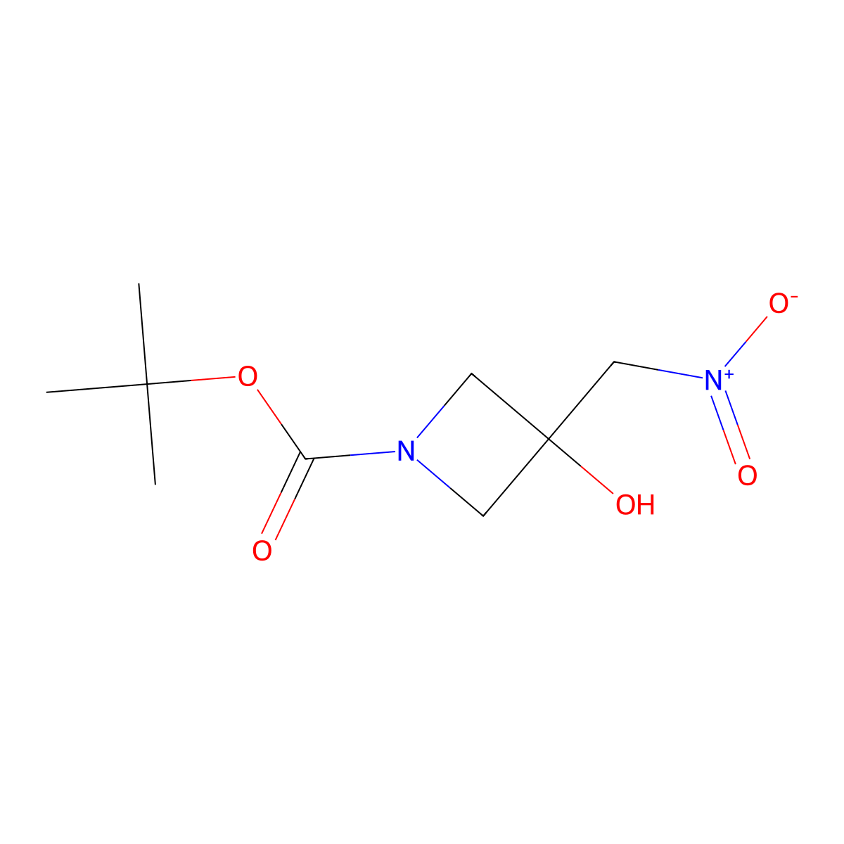 Tert-butyl 3-hydroxy-3-(nitromethyl)azetidine-1-carboxylate molecular structure, CAS 1008526-70-2