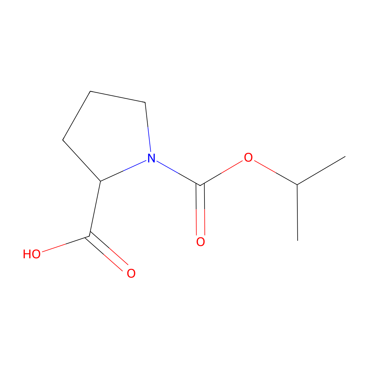 1-[(Propan-2-yloxy)carbonyl]pyrrolidine-2-carboxylic acid molecular structure, CAS 1008530-34-4