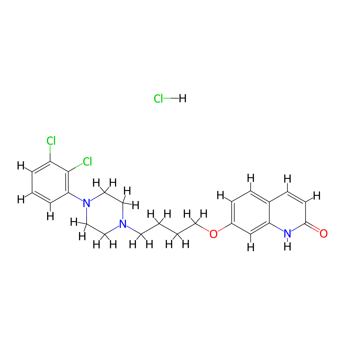 Dehydro Aripiprazole Hydrochloride molecular structure, CAS 1008531-60-9