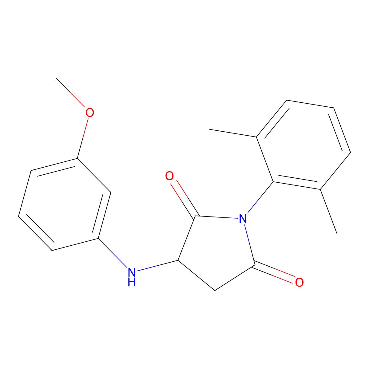 1-(2,6-Dimethylphenyl)-3-[(3-methoxyphenyl)amino]azolidine-2,5-dione molecular structure, CAS 1008565-57-8
