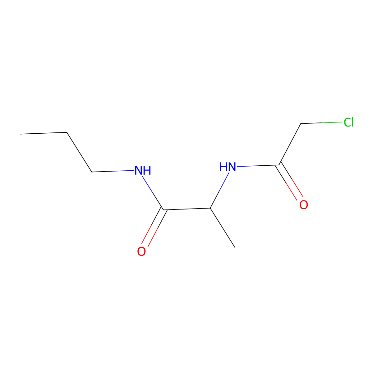 2-(2-Chloroacetamido)-N-propylpropanamide molecular structure, CAS 1008576-29-1