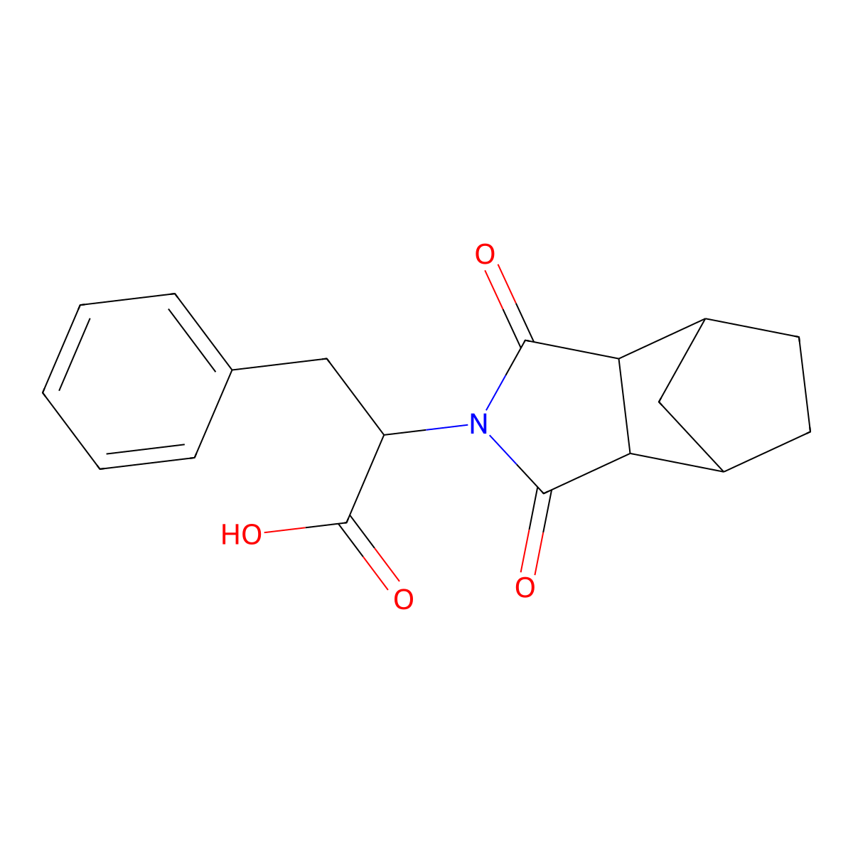 2-(1,3-dioxooctahydro-2H-4,7-methanoisoindol-2-yl)-3-phenylpropanoic acid molecular structure, CAS 1008577-11-4