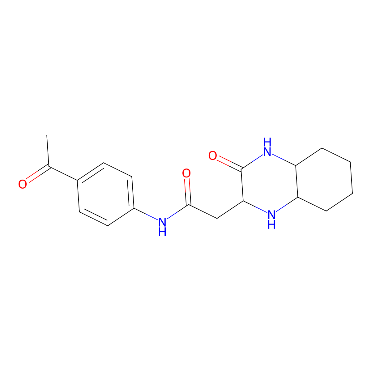 N-(4-acetylphenyl)-2-(3-oxodecahydroquinoxalin-2-yl)acetamide molecular structure, CAS 1008577-58-9