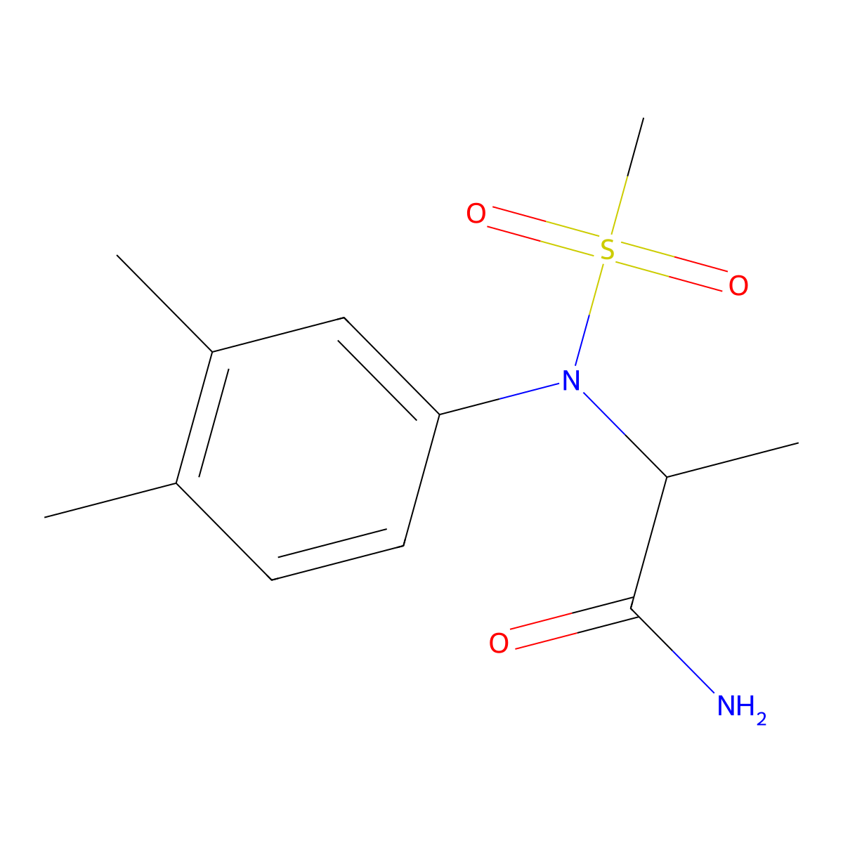 2-(3,4-dimethyl-N-methylsulfonylanilino)propanamide molecular structure, CAS 1008577-92-1