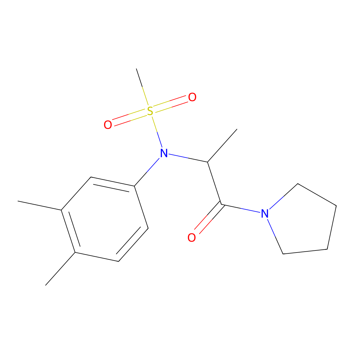 N-(3,4-dimethylphenyl)-N-(1-oxo-1-pyrrolidin-1-ylpropan-2-yl)methanesulfonamide molecular structure, CAS 1008578-04-8