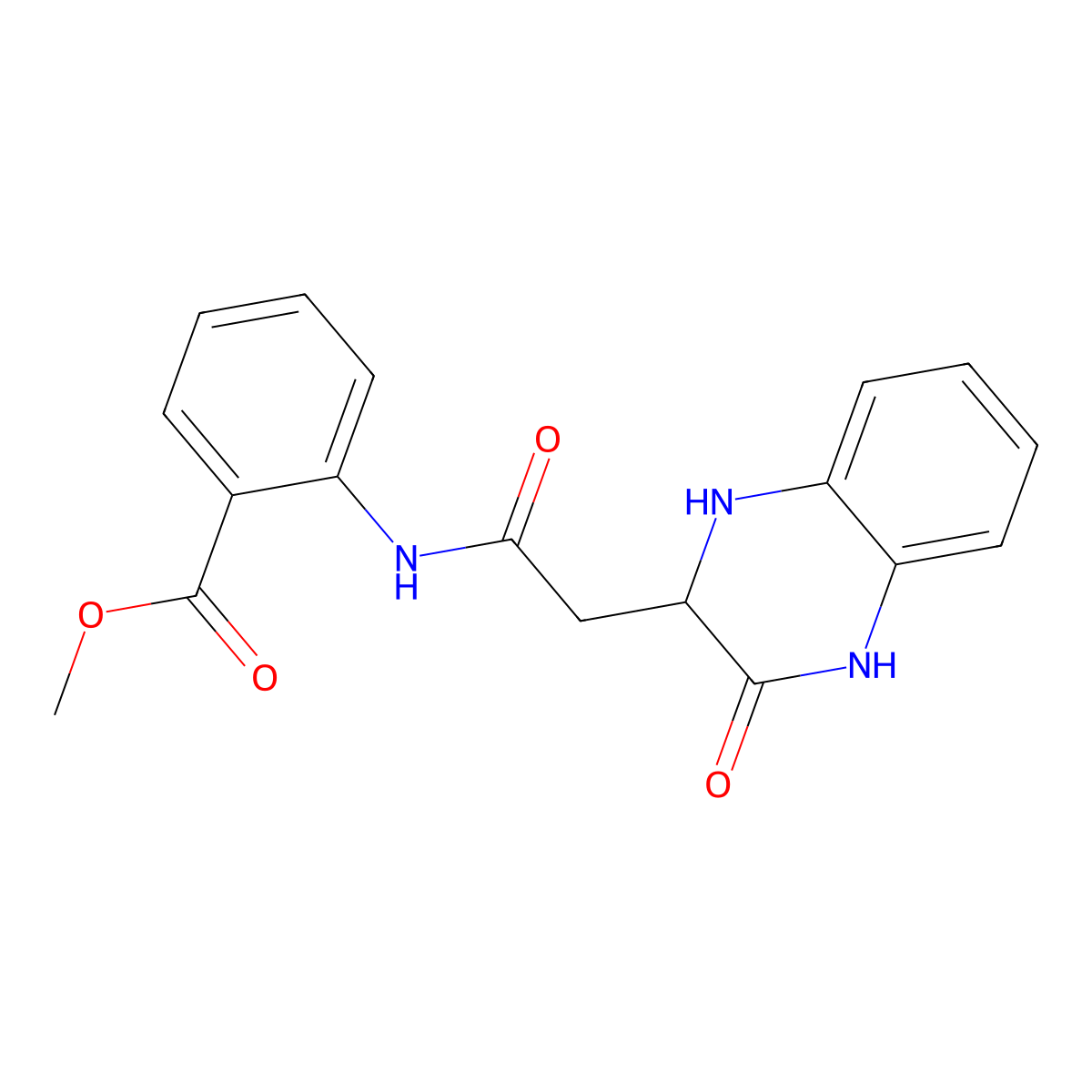 Methyl 2-[2-(3-oxo-1,2,4-trihydroquinoxalin-2-yl)acetylamino]benzoate molecular structure, CAS 1008579-50-7