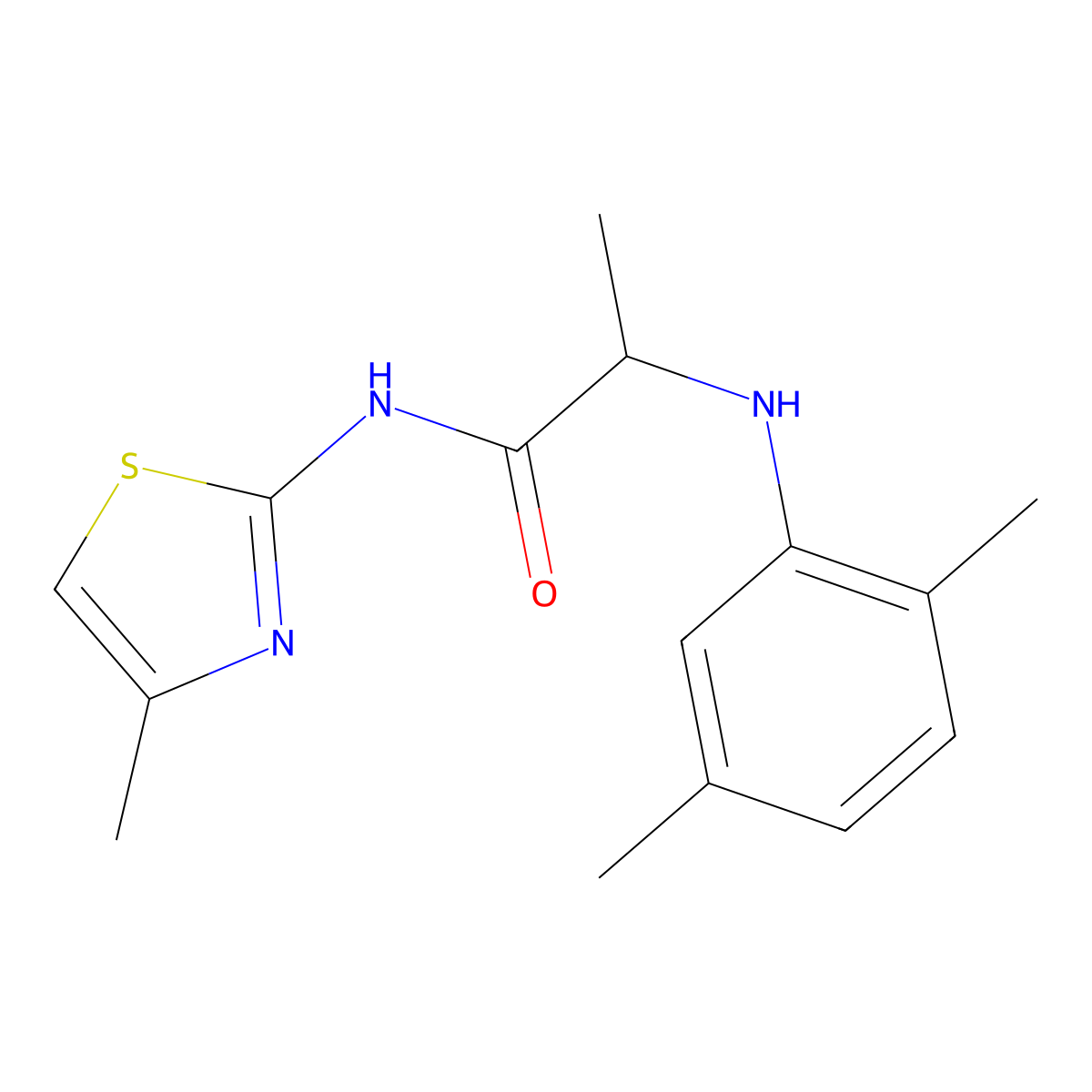 2-(2,5-Dimethyl-phenylamino)-N-(4-methyl-thiazol-2-yl)-propionamide molecular structure, CAS 1008579-55-2