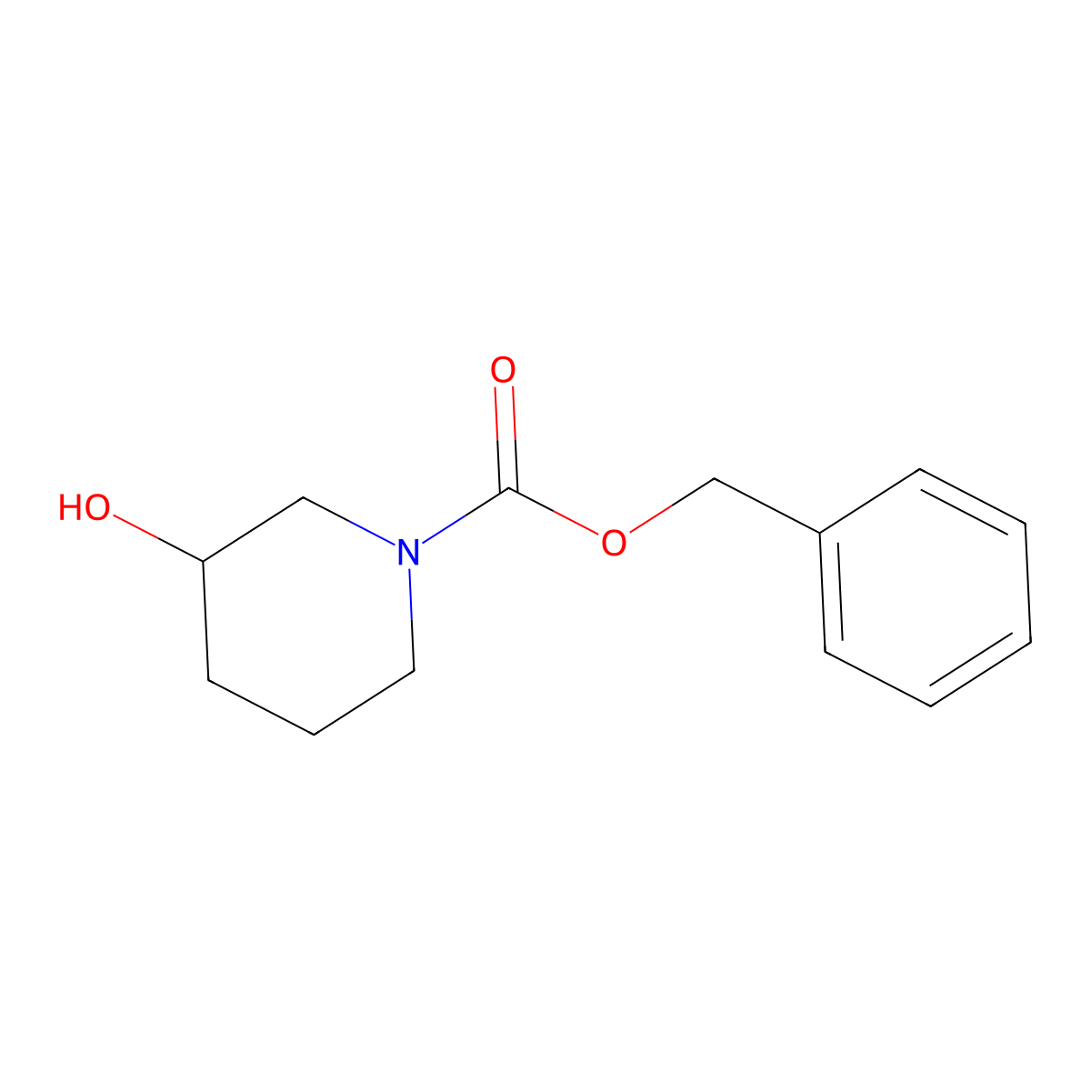 (R)-Benzyl 3-hydroxypiperidine-1-carboxylate molecular structure, CAS 100858-34-2