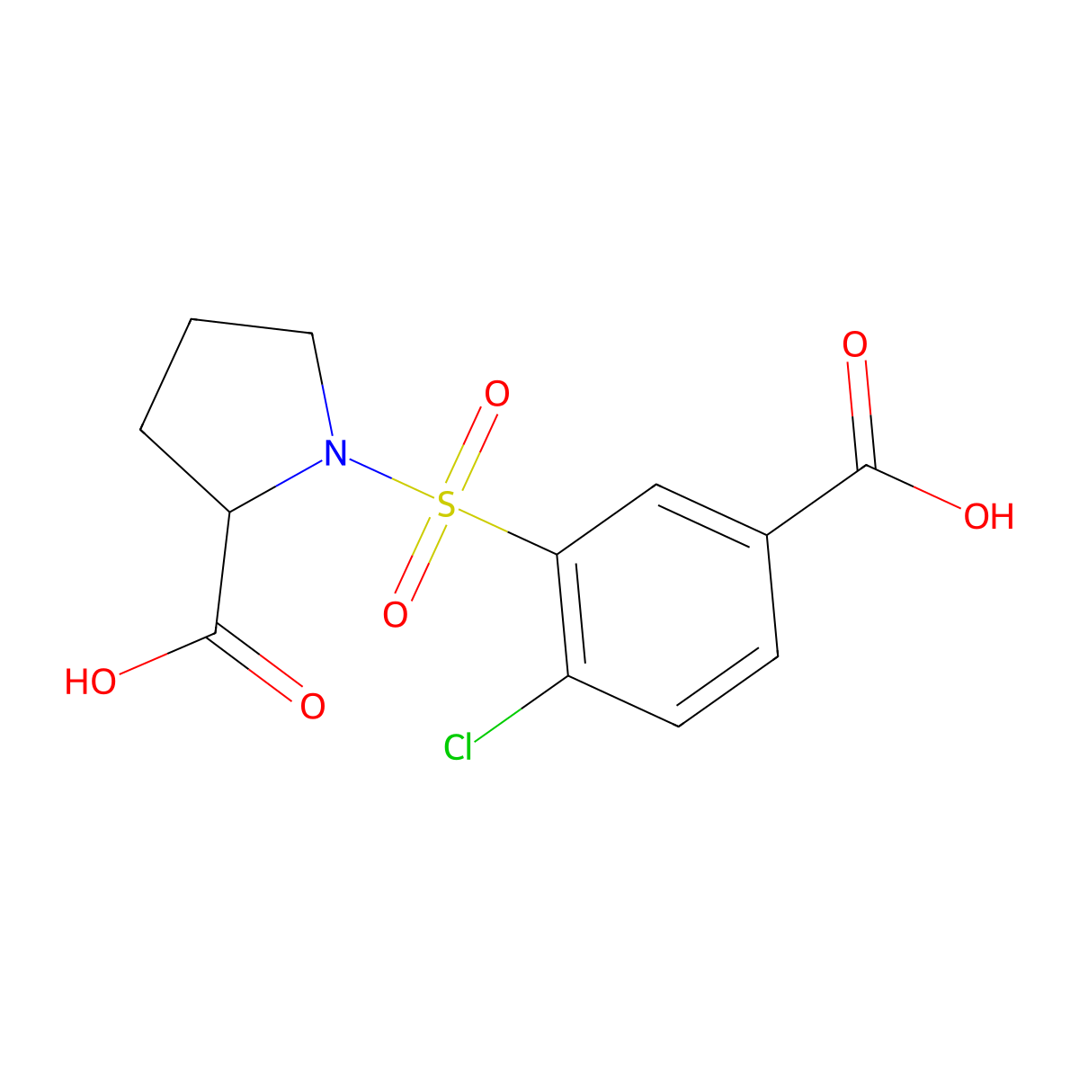 1-[(5-Carboxy-2-chlorophenyl)sulfonyl]proline molecular structure, CAS 1008580-51-5